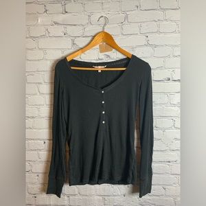 Victoria Secret’s black long sleeve half button down
